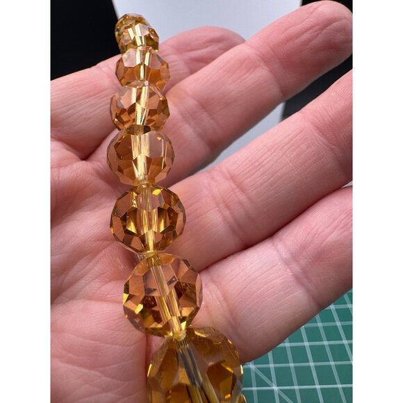 MMA Metropolitan Museum of Art 40" Carved Amber Rock Crystal Necklace with Tags - Picture 3 of 5